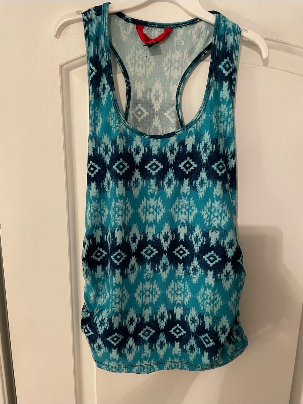 Blue Aztec Print Racerback Tank Top